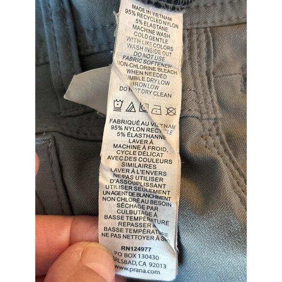 prAna Mens O/S Stretch Zion Pant II Relaxed Fit Gray Cargo Hiking Snap Pants - Picture 10 of 10
